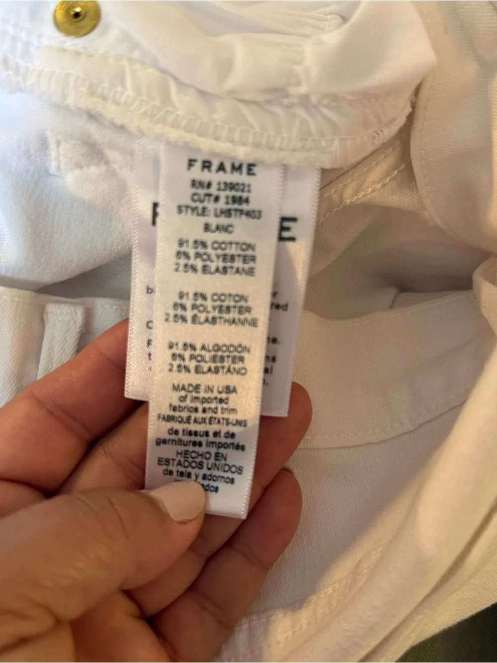 FRAME Le High Straight White Jeans SIZE 26